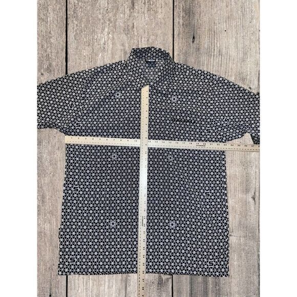 Vintage SOUTHPOLE Y2K Button Up Shirt All Over Print Blue Men’s Size Medium - Picture 6 of 8